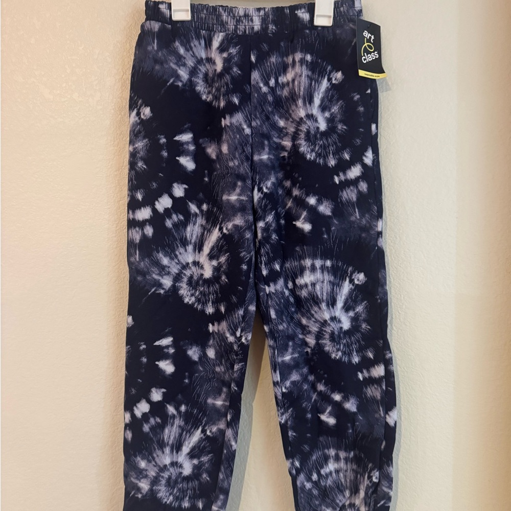 Art Class Kids Spiral Tie-Dye Joggers - Navy and White